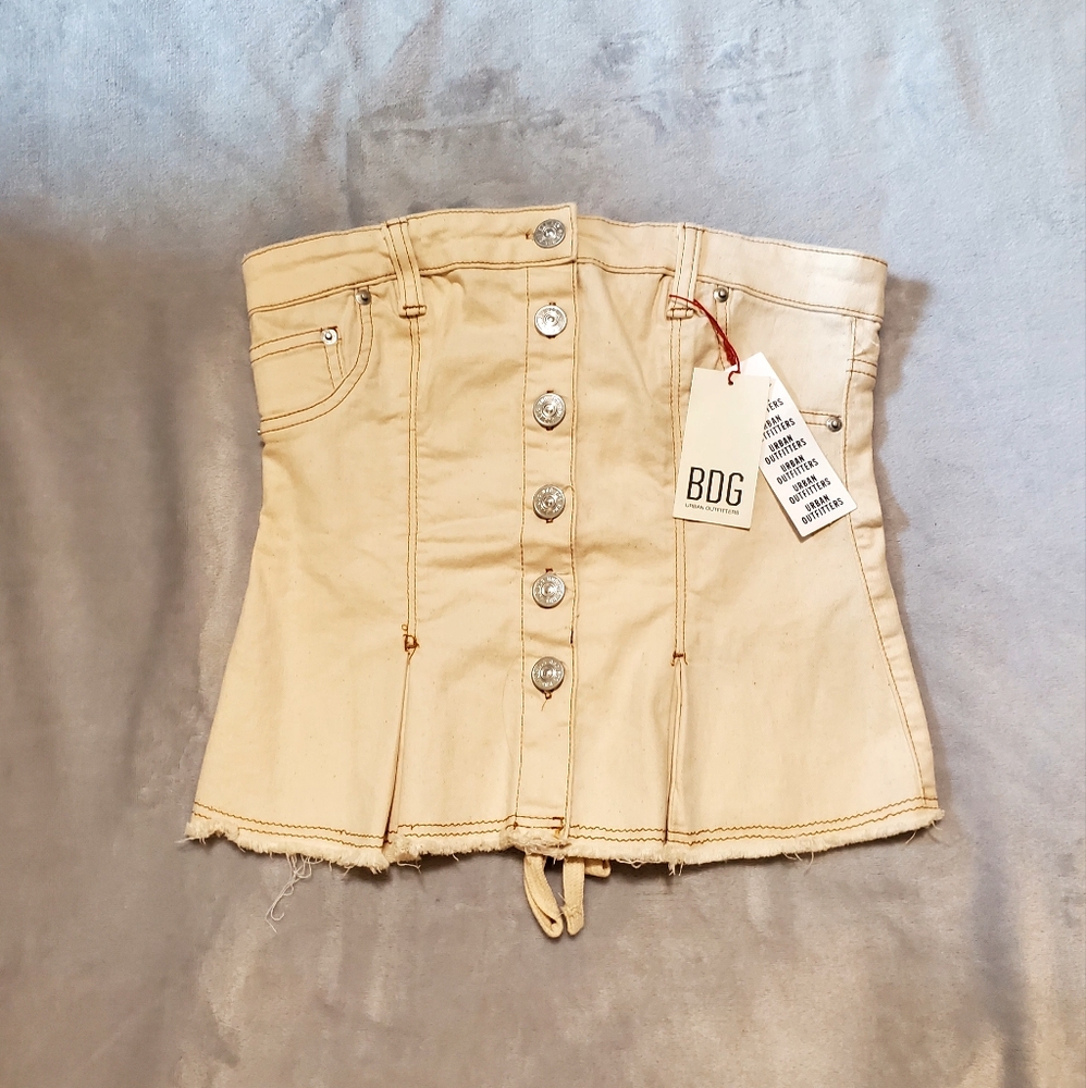 BDG Denim Lace Up Corset Top Size Small NWT